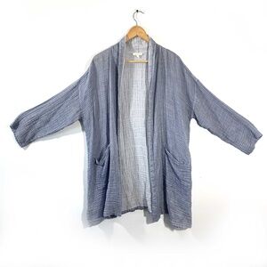 Eileen Fisher Women's Organic Cotton Kimono Knee Length Coat